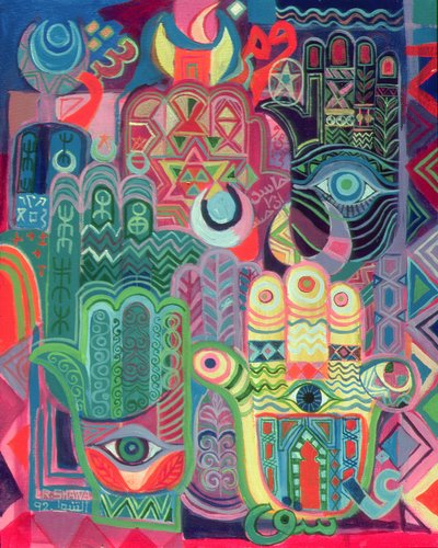 Hände als Amulette II, 1992 von Laila Shawa
